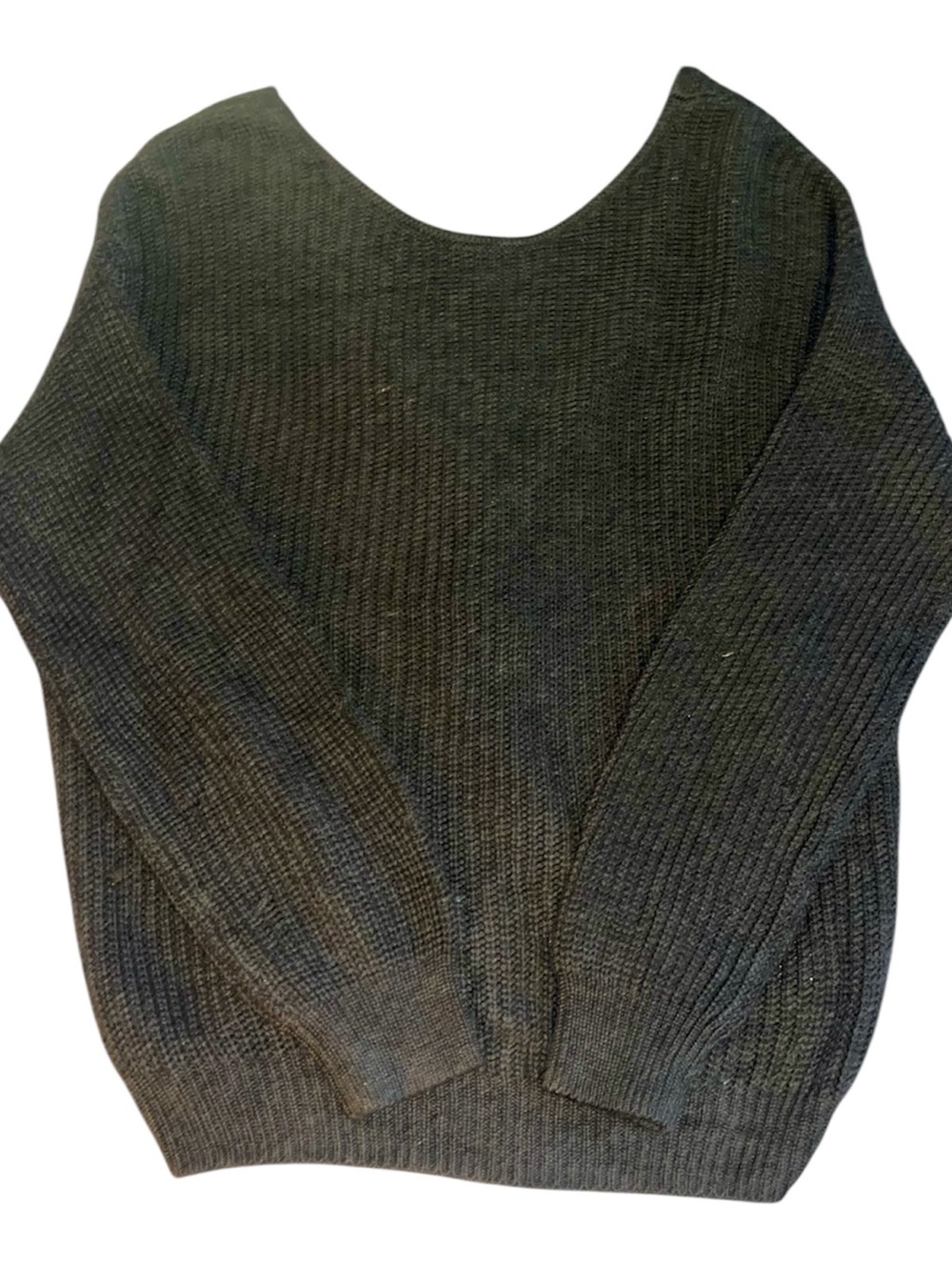 Gap Cropped Chunky Knit Sweater – Women’s XL – Charcoal Black - Twisted Back